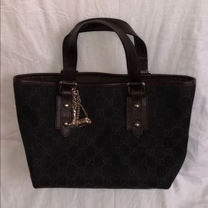 Auth GUCCI mini tote GG logo brown/black NWOT NEW